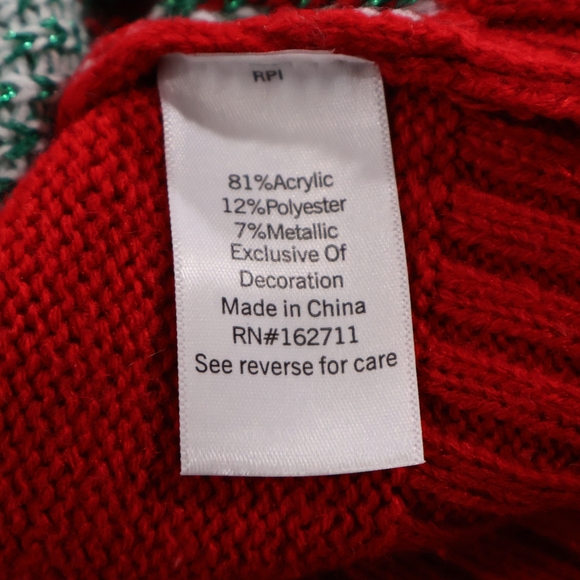 Kohl's Red and Green Holiday Dress with Gold Tree - Picture 11 of 12